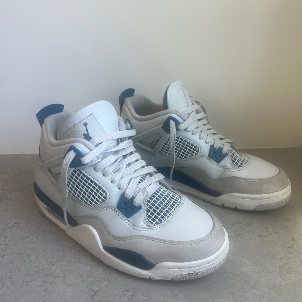 Nike Air Jordan 4 Retro Military Blue Sneakers Size 6.5Y HF4281-141